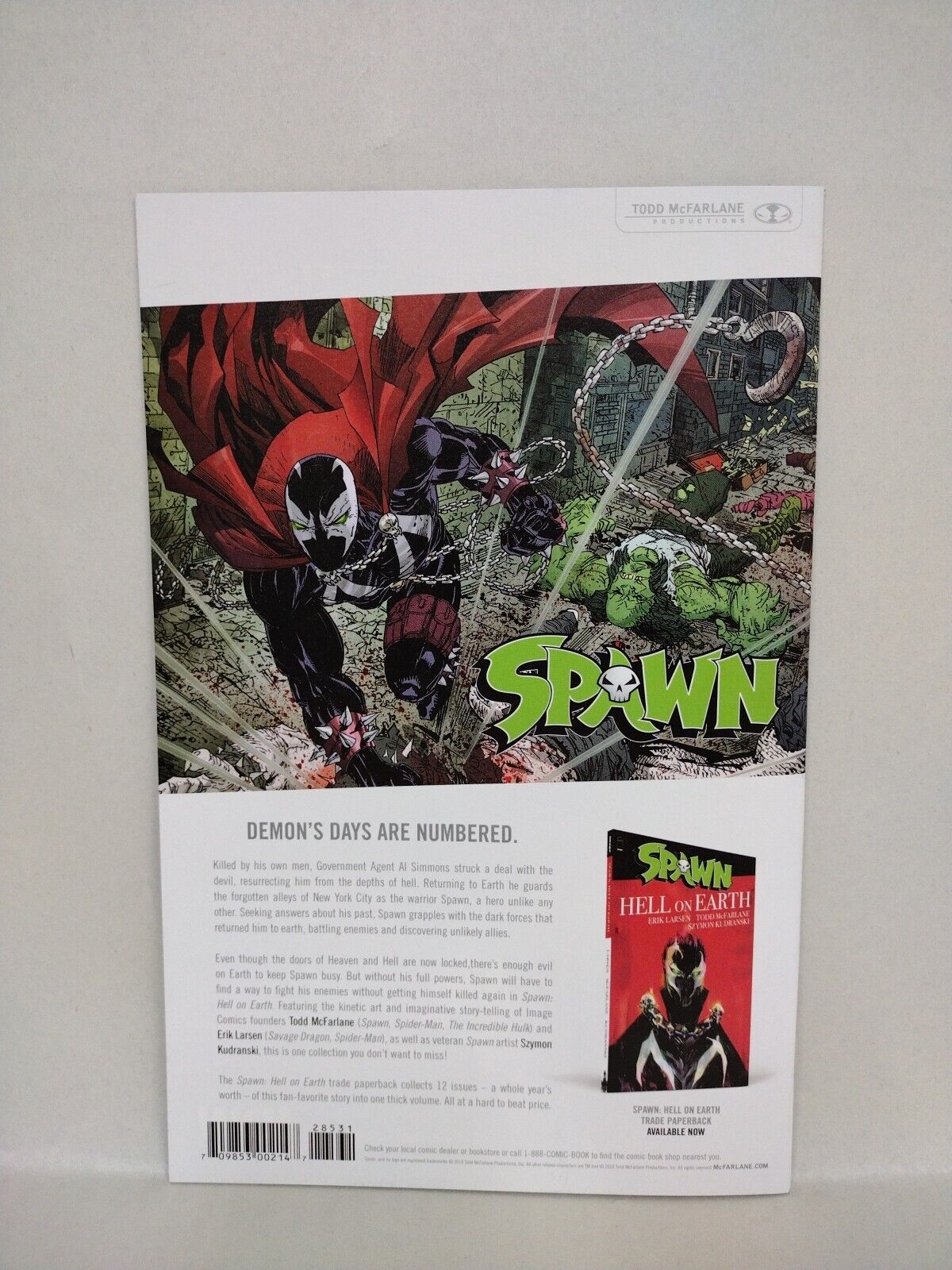 Spawn #285 (2018) Image Comic Mattina Flesh Half Blank Cover C Variant New NM