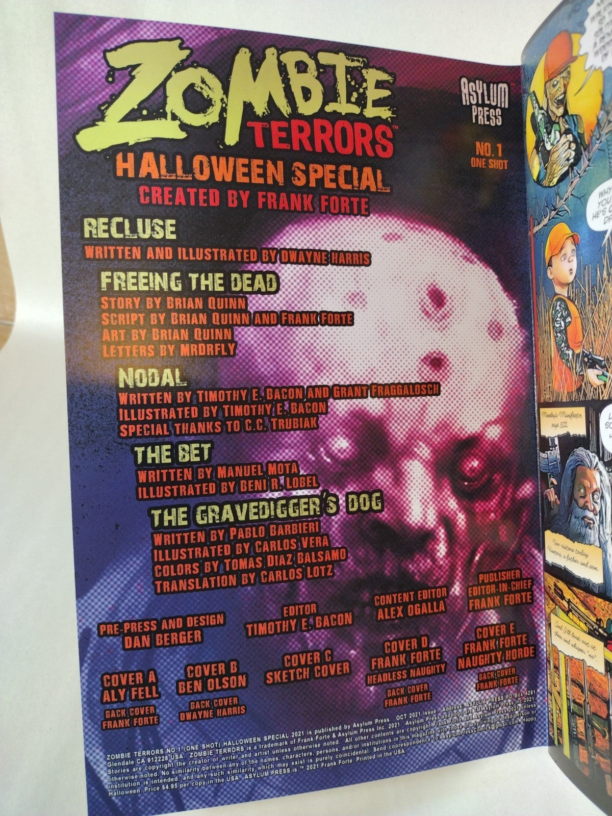 Zombie Terrors Halloween Special #1 (2021) Asylum Sketch Blank Cover Comic NM