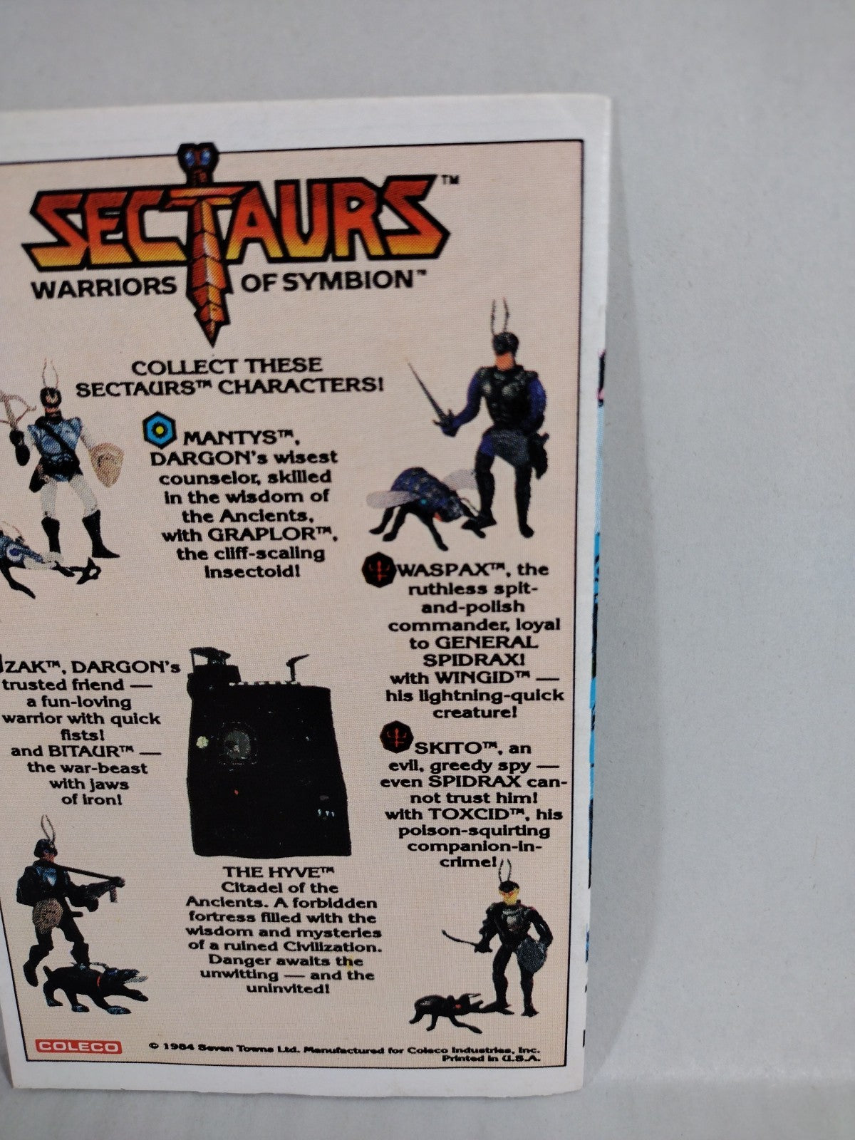 Sectaurs (1984) Coleco Action Figure Mini Comic Worlds Of Symbion VF