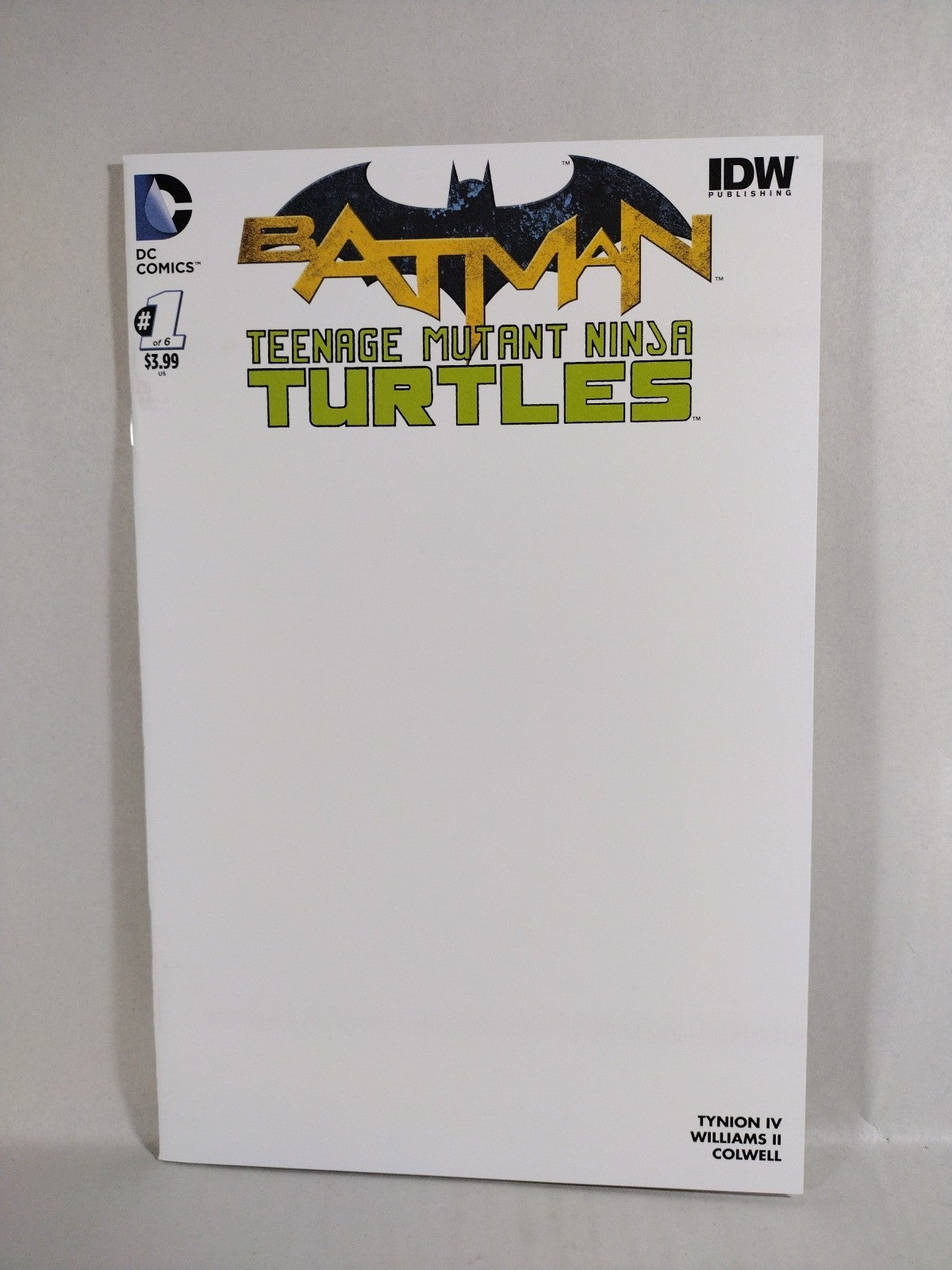 Batman TMNT #1 (2016) IDW DC Blank Sketch Cover Variant Comic