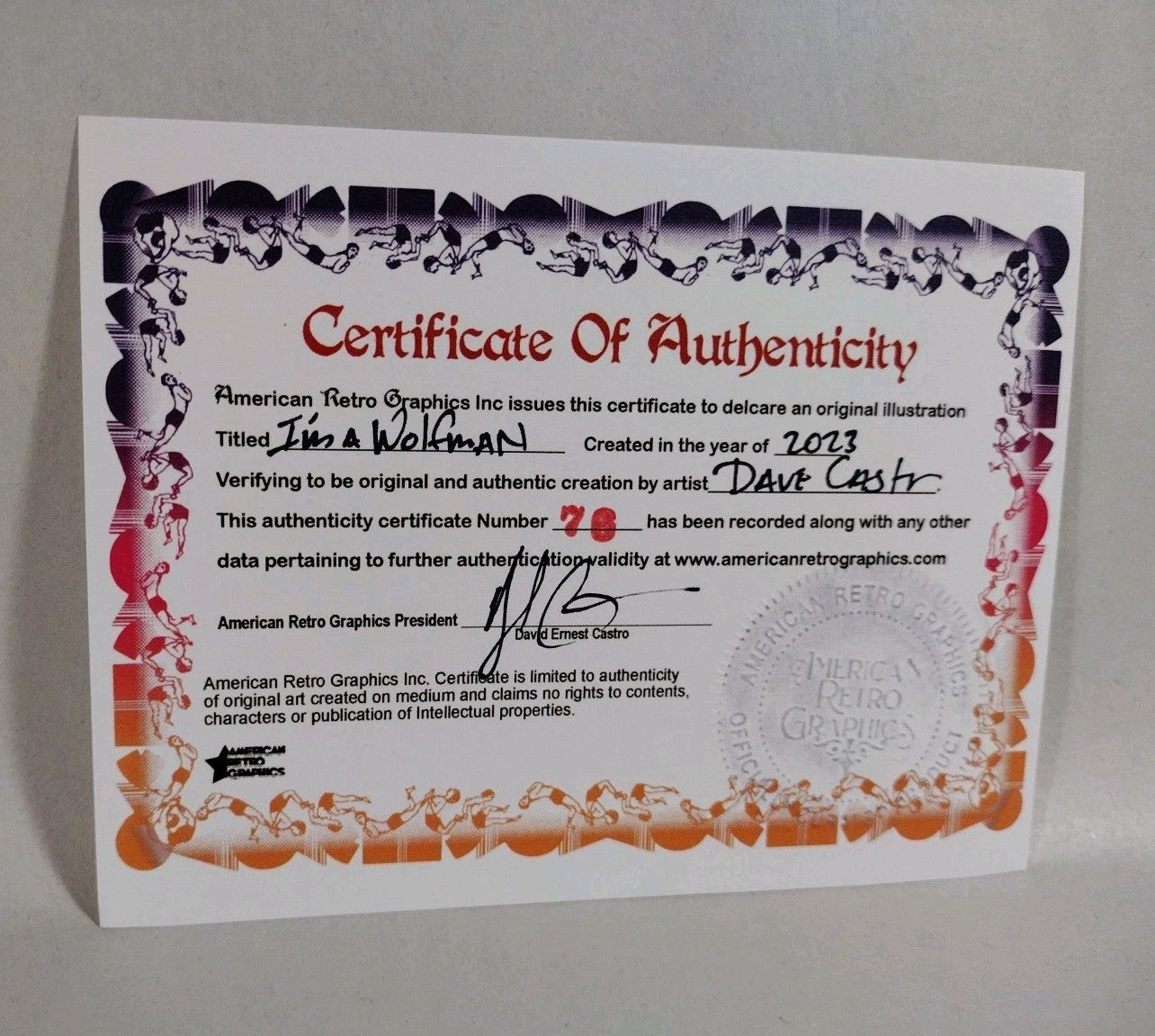 I’m a Wolfman (2023) 6 X 8" Dave Castr Original Illustration Art W ARG COA 76