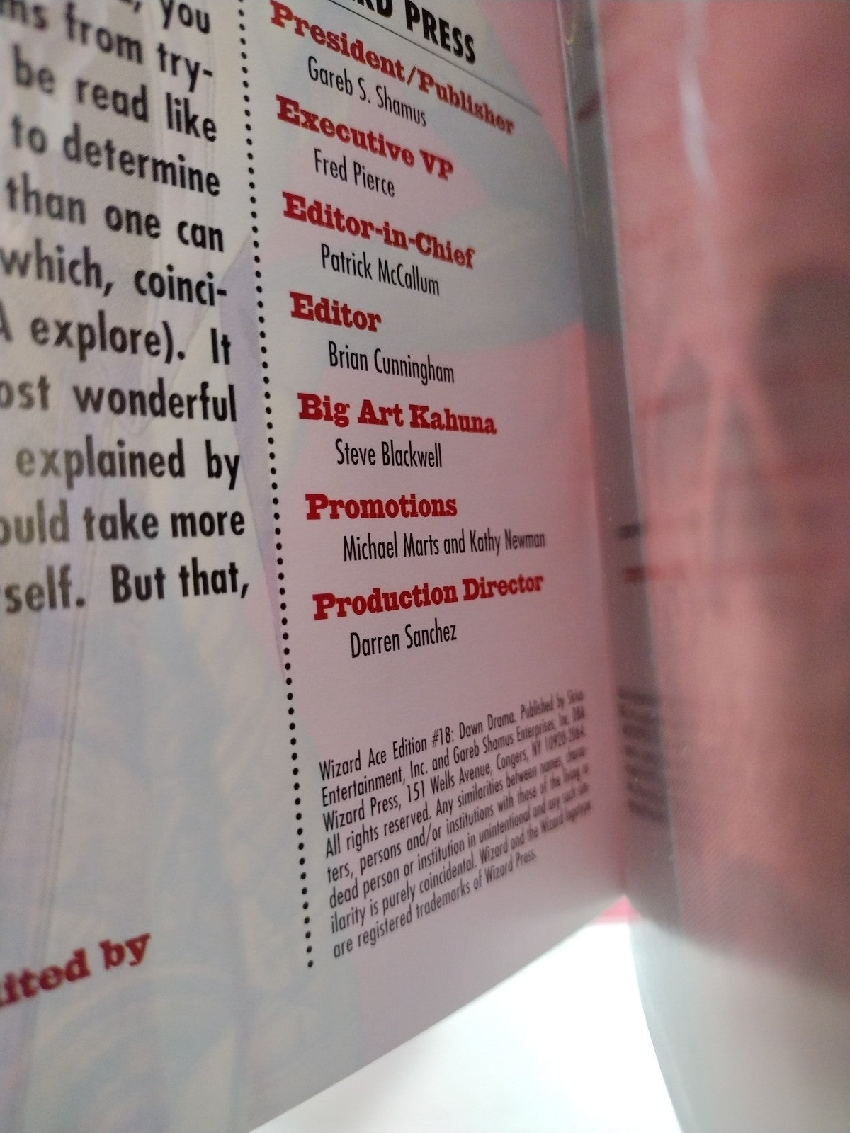 Dawn Presents Drama (1994) Sirius Comic Wizard Ace Edition #18 Acetate Cover VF