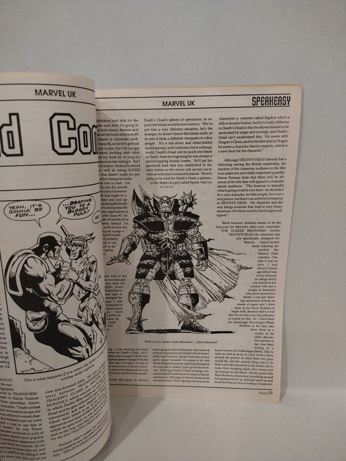 Speakeasy 92 (1988) Comic Magazine Marvel UK Death's Head Reader Copy