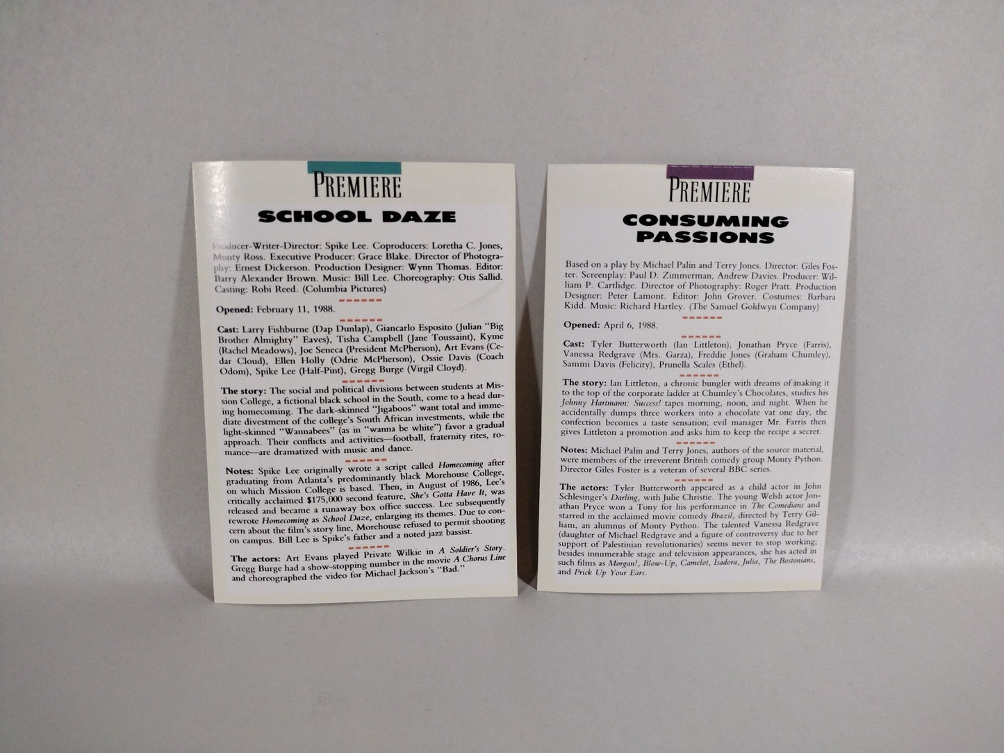 Premiere Magazine Movie Poster Card Insert Collection Lot Of 18 Hellrasier