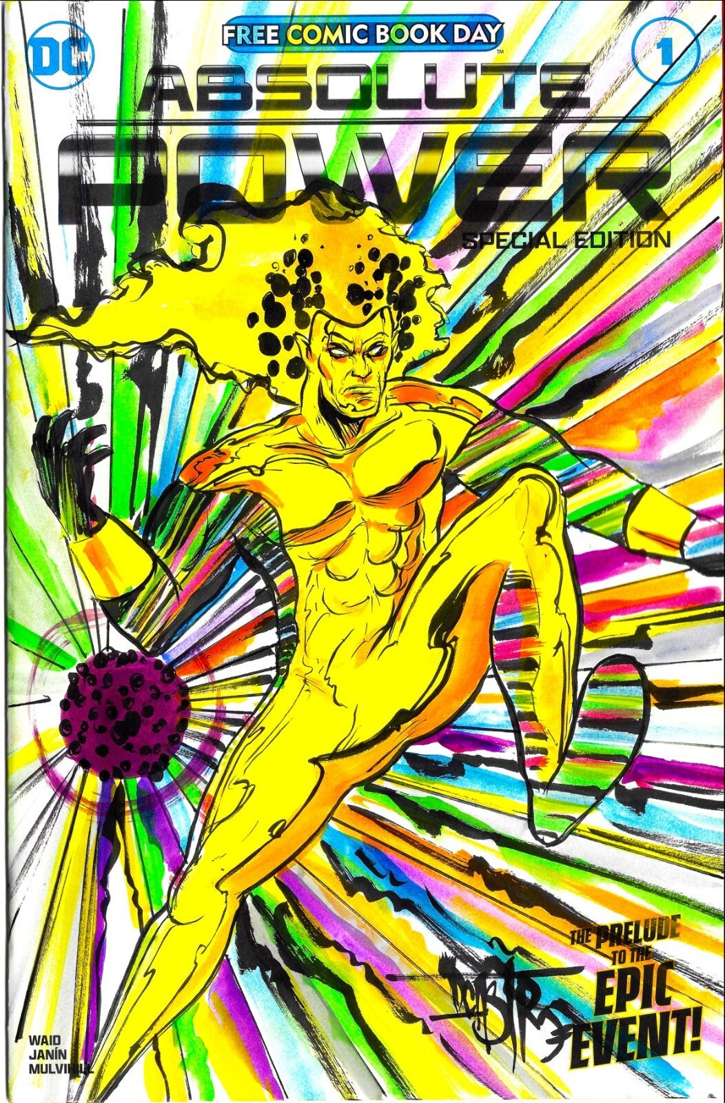 Absolute Power 1 FCBD DC Comic Sketch Var Cover W Original