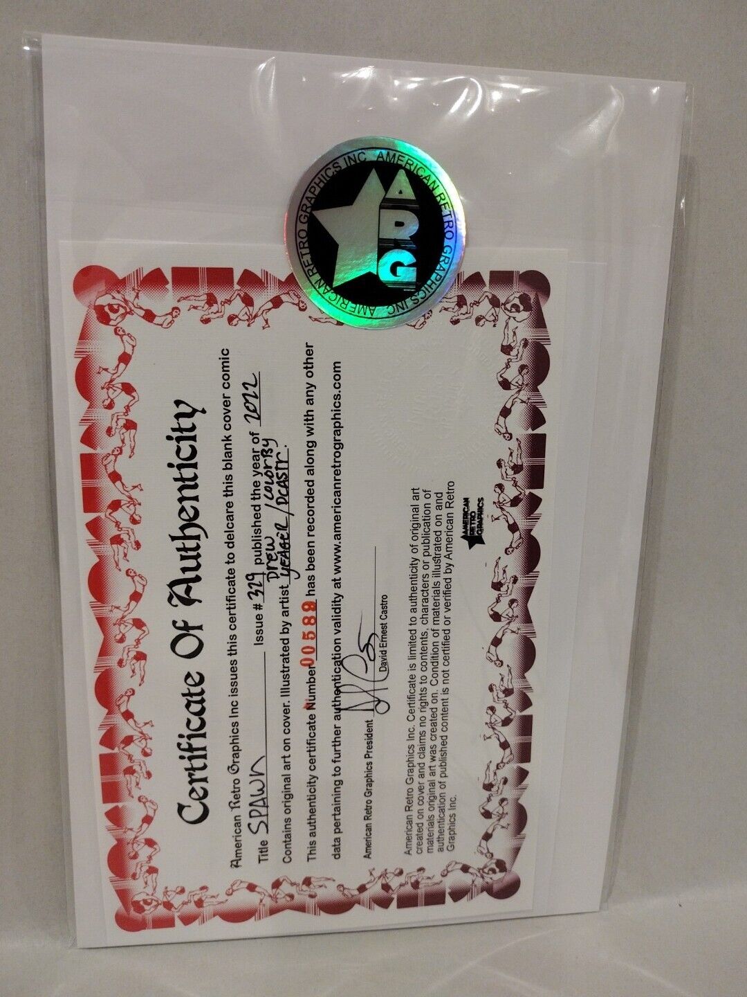 Spawn #329 (2022) Blank Image Cover Comic w Original Drew Yeager Art ARG COA