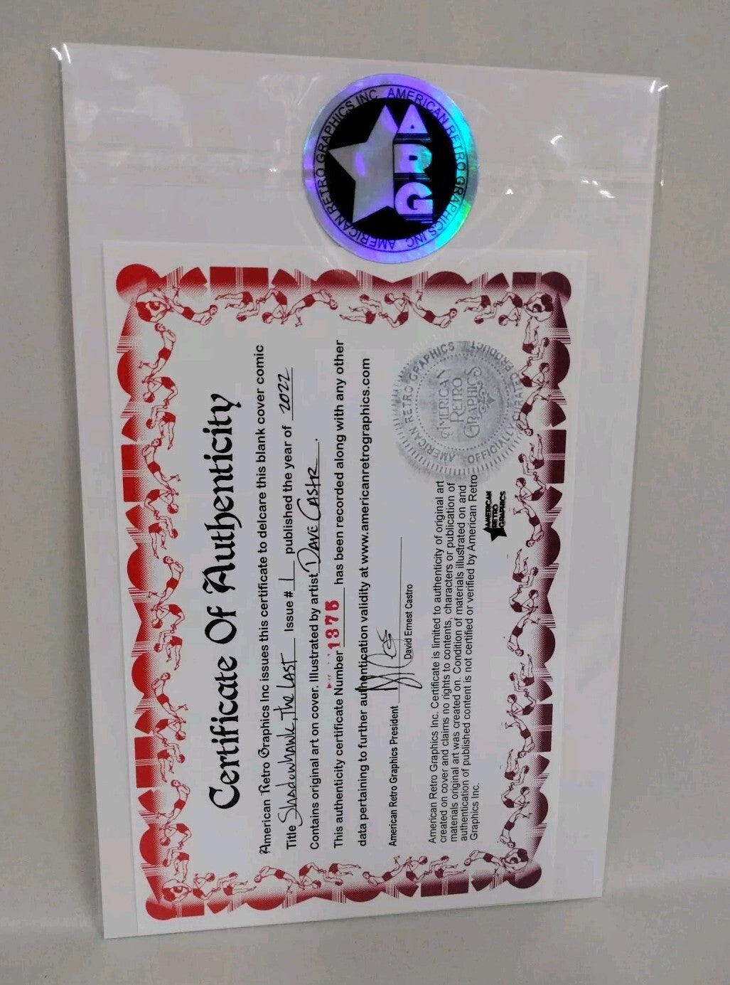 THE LAST SHADOWHAWK #1 Blank Cover Variant Image Comic w Original DCastr Art COA