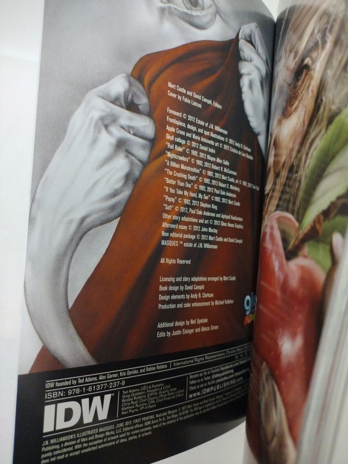 JN WILLIAMSON'S ILLUSTRATED MASQUES TPB (2012) Horror Anthology Stephen King