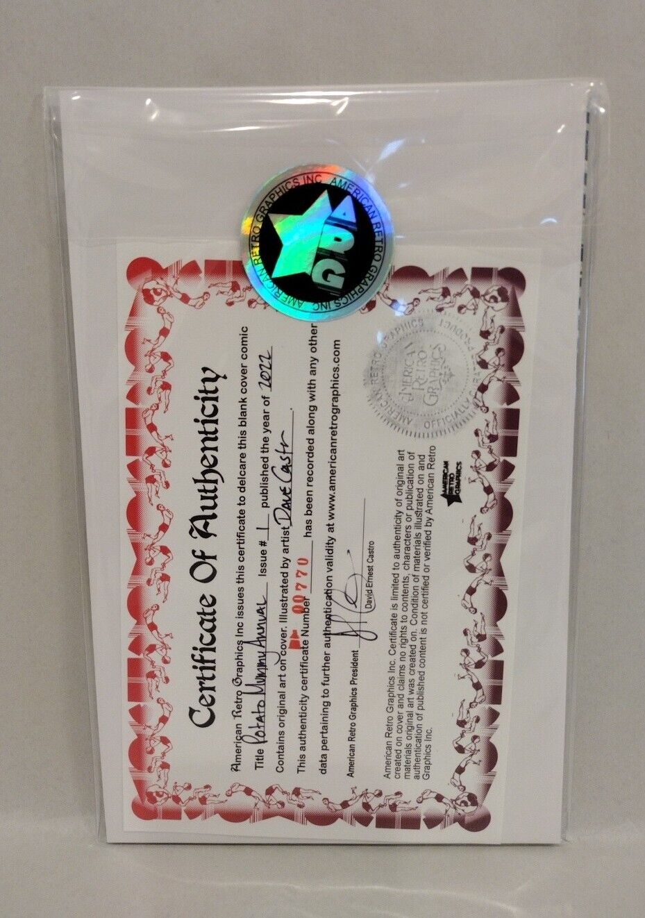 Potato Mummy Annual#1 (2022)Blank Cover Variant Comic W Original DCastr Art COA