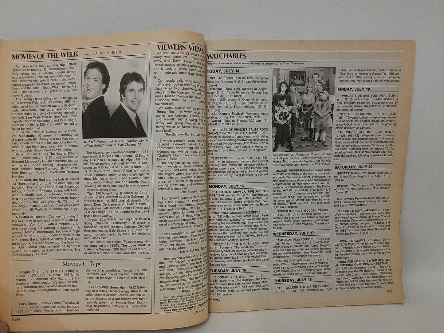 TV Times (1991, Los Angeles) July 14-20 Dennis Hopper Cover Personal Article