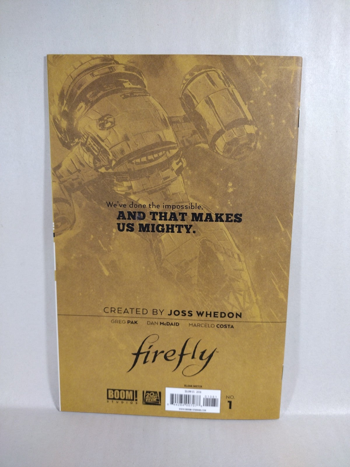 Firefly #1 (2018) Boom Studios Blank Sketch Cover Variant Jose Whedon Pak New NM