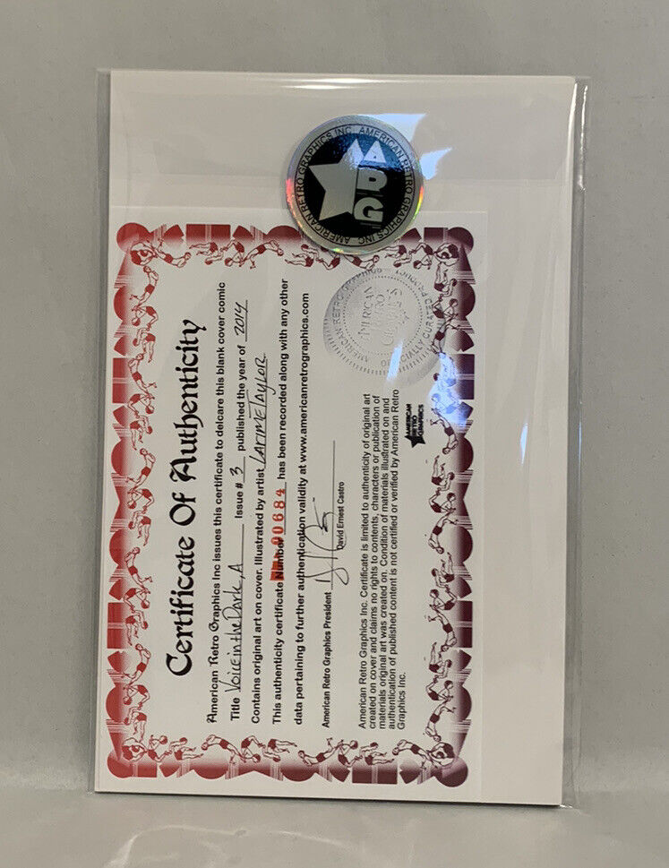 A VOICE IN THE DARK #3 Blank Variant Cover Comic W Original Art LARIME TAYLOR