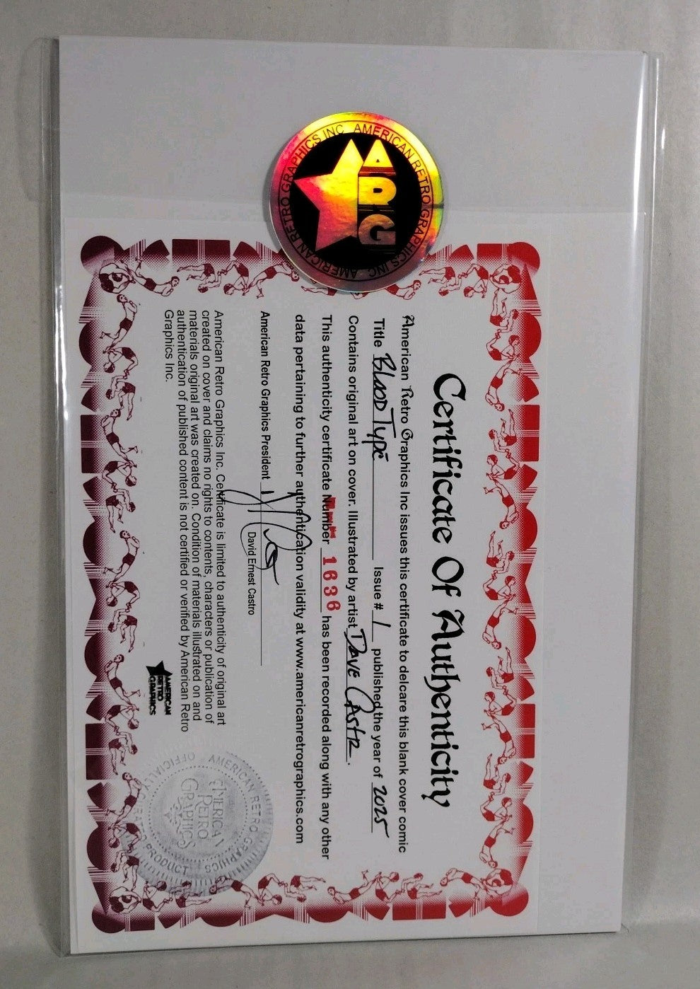 Blood Type #1 (2025) Oni EC Comic Sketch Cover Variant W Original Dave Castr Art