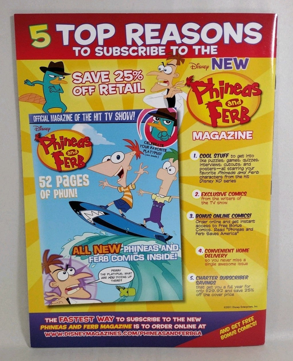 Phineas And Ferb Official Disney Comic Magazine Lot Set #1 (2011) 6 (2012)