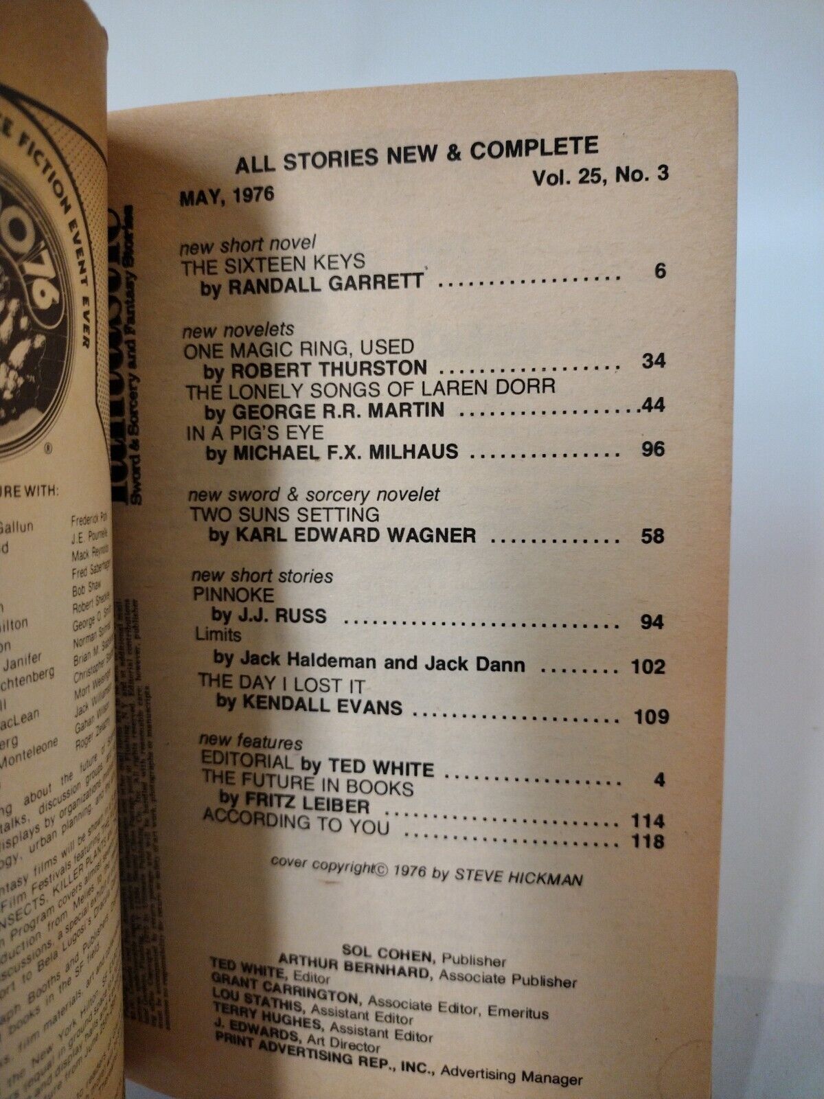 Fantastic Stories (1976) Vol 25 #3 GEORGE R R MARTIN Sword Sourcery Fantasy Pulp