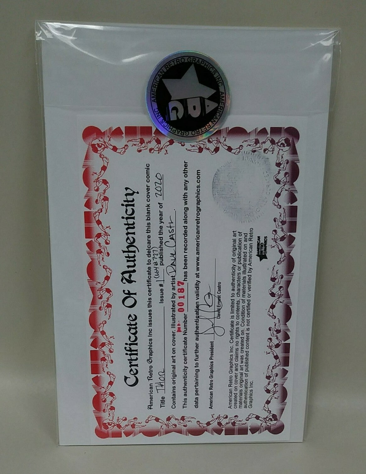 THOR #1 (2020) Marvel Sketch Cover Variant Comic W Original DCastr Art