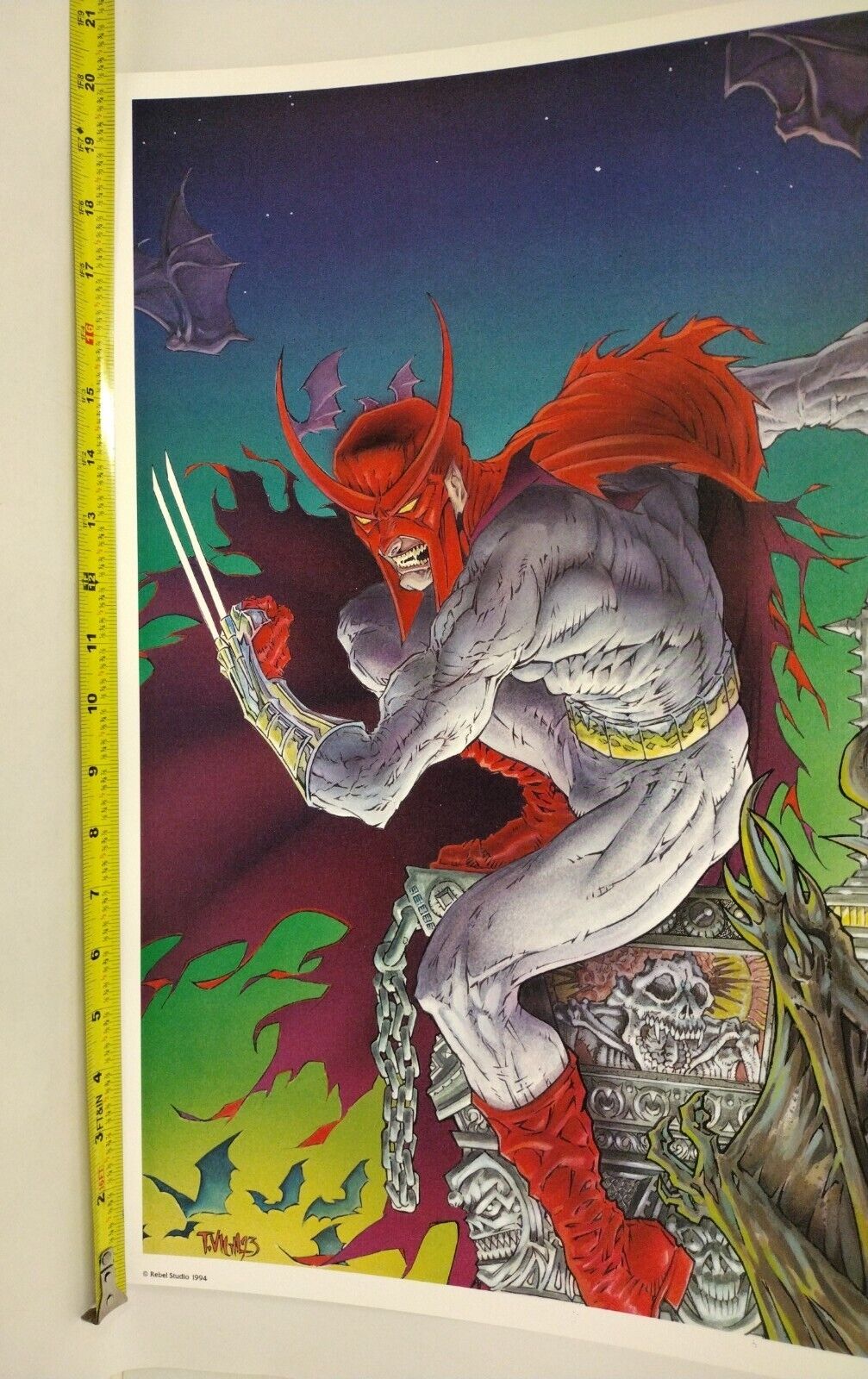 Large Faust Print 20x16" Original Rebel Studios (1994) Tim Vigil Art Hi Quality