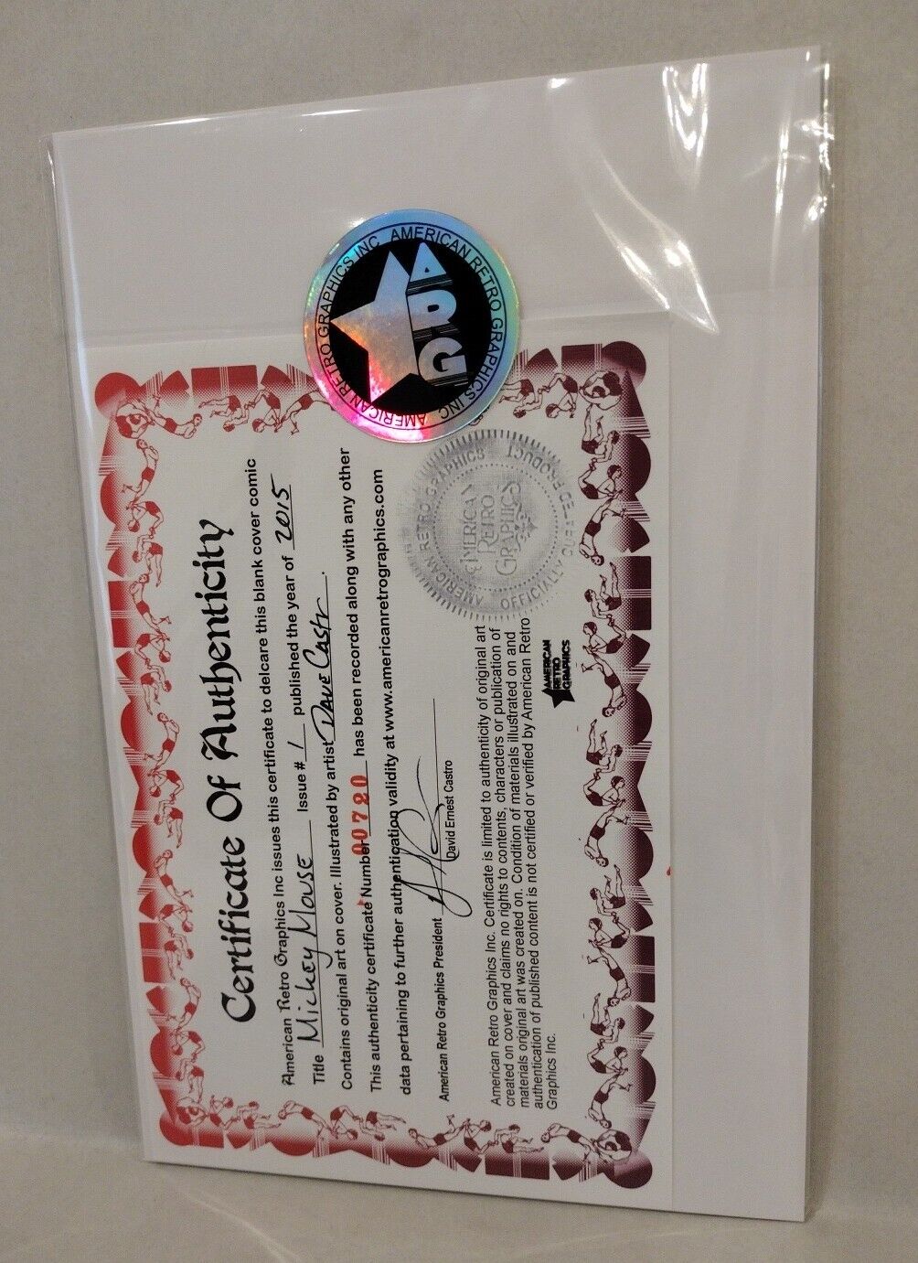 Walt Disney's Mickey Mouse #1 (2015) IDW Blank Sketch Comic Cover w Original Art