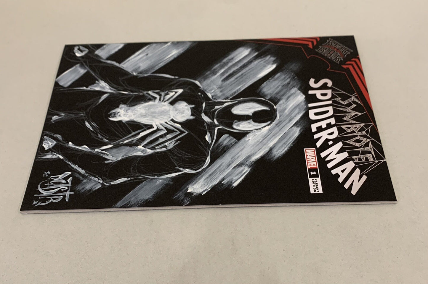SYMBIOTE SPIDER-MAN #1 Blank Cover Variant Comic w Original DAVE CASTR Art COA