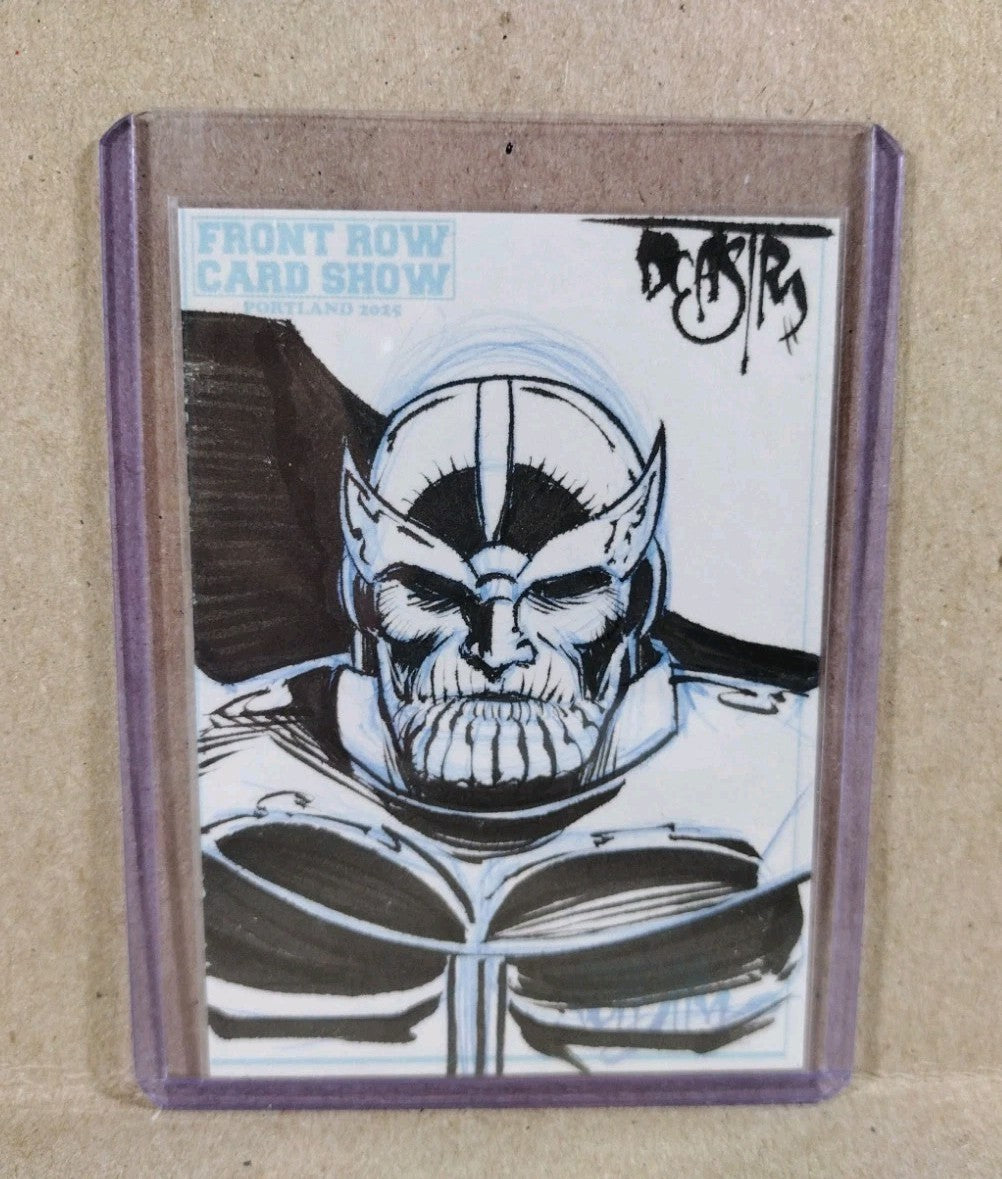 DCastr 2025 Front Row Card Show Exclusive Sketch Card W Original Thanos Art