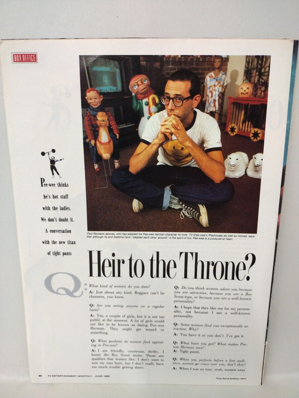 Paul Rubens PEE WEE Herman (1989) 10 Page Entertainment Weekly Interview Article