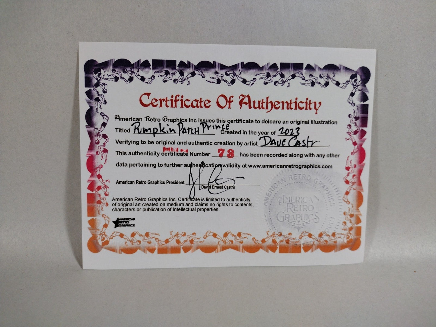 Pumpkin Patch Prince (2023) Original 8 X 6" Dave Castr Horror Illustration W COA