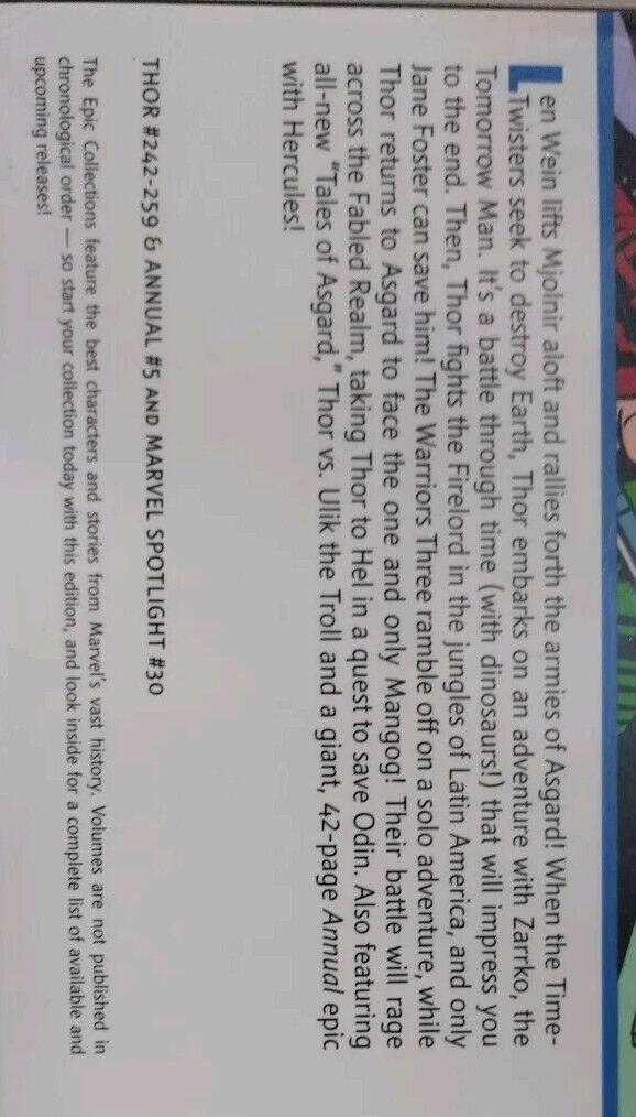 Thor Epic Collection Vol 8 War of The Gods Marvel TPB SC John Buscema New