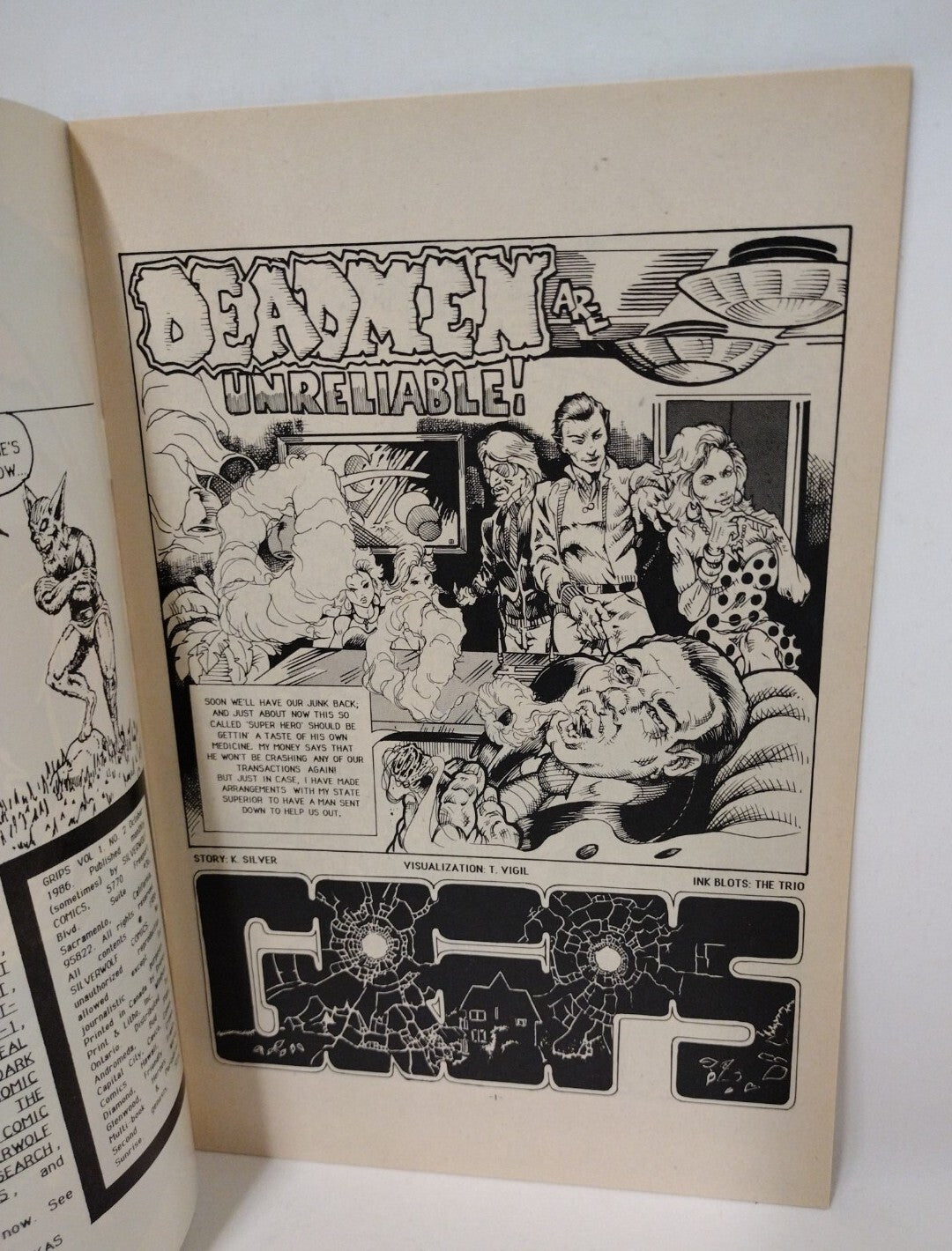 Grips #2 (1986) Silverwolf Comic Signed Tim Vigil 1st Print