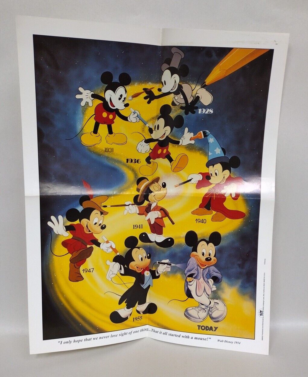 Vintage Disney Mickey Mouse Generations Through the Years Poster