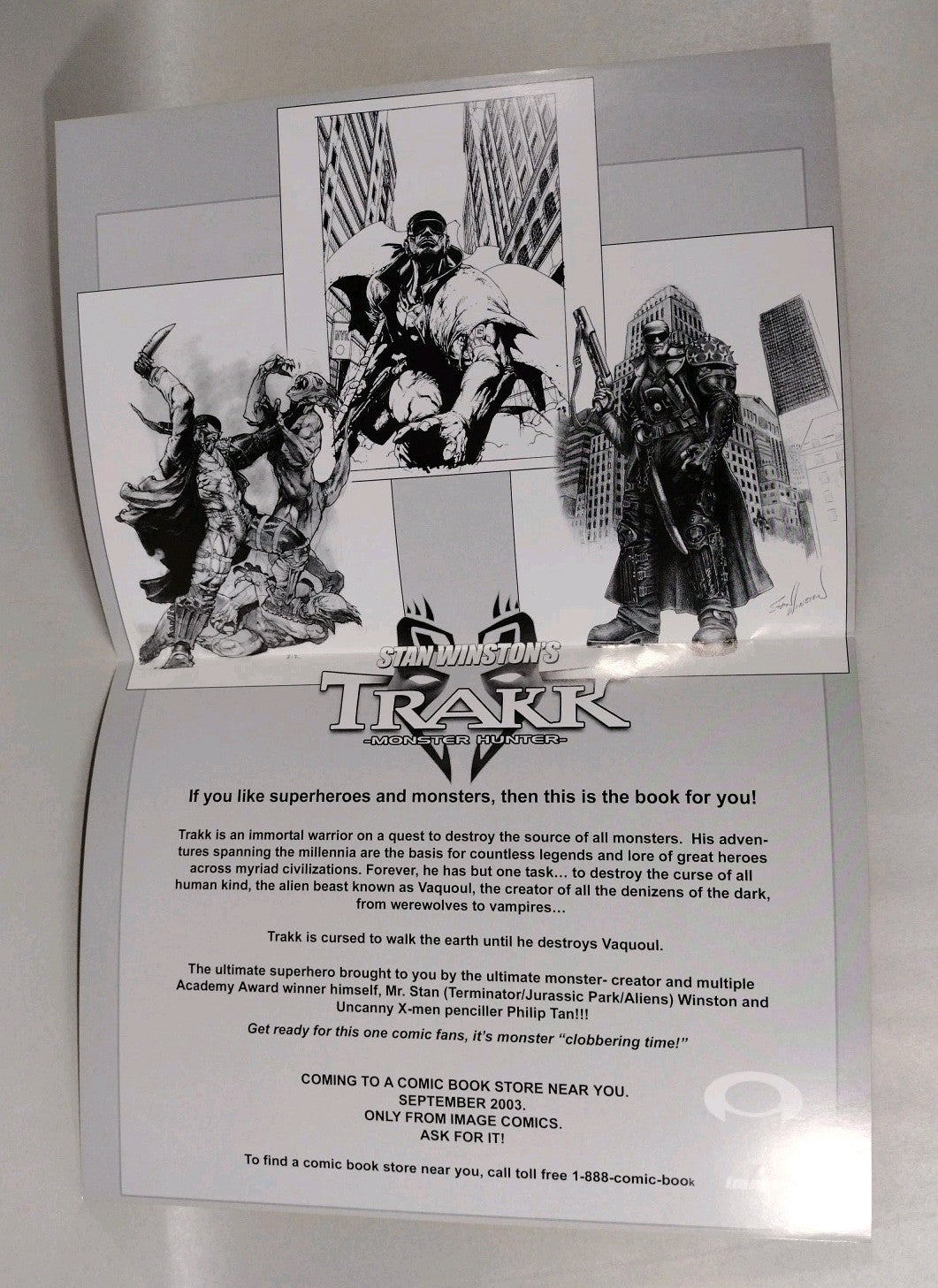 Stan Winston's Trakk (2003) 11 X 17" Folded Comic Book Poster Set Of 3 Bisley