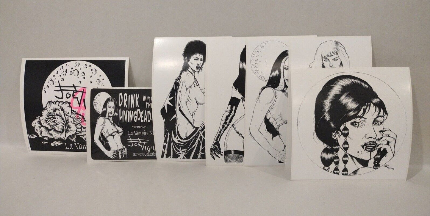 La Vampire Nue (2003) Joe Vigil Print Set Of 6 + Sticker Set Signed Tim Vigil