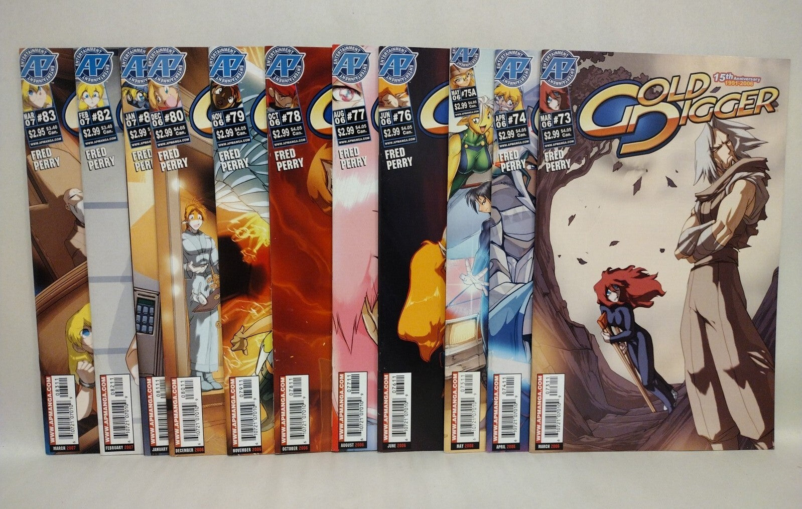 Gold Digger (2006) Antarctic Press Comic Lot Set #73-83 Fred Perry