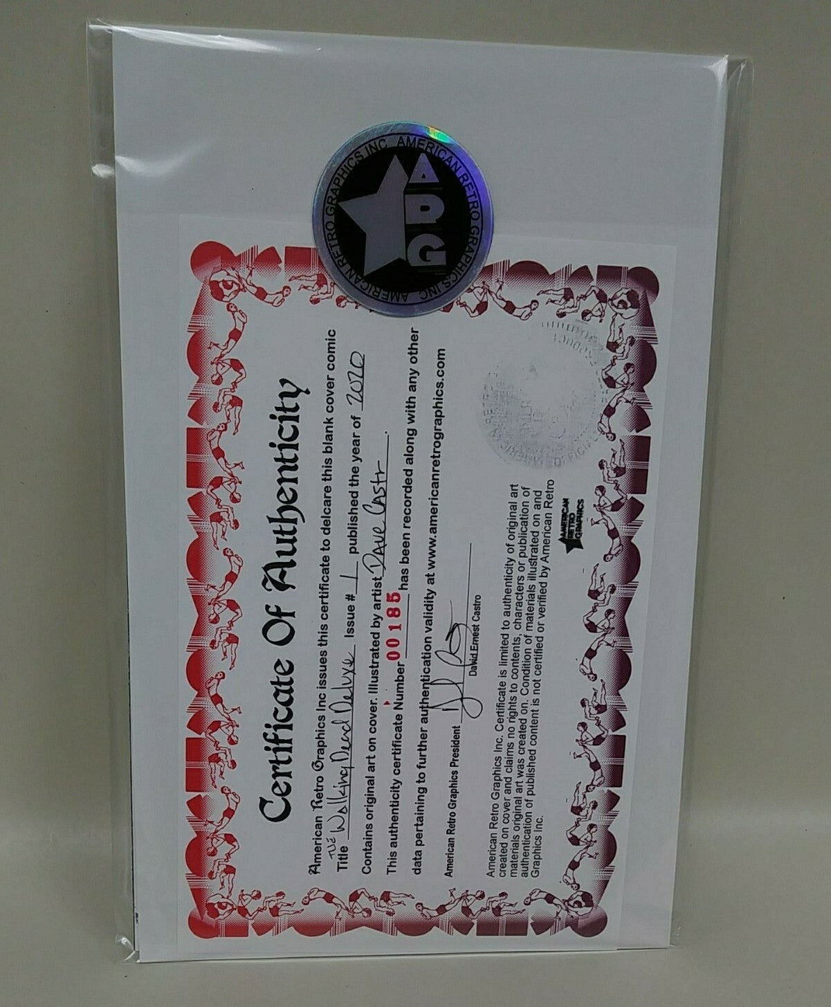 Walking Death Deluxe #1 Sketch Cover Variant Comic W Original DCastr Art ARG