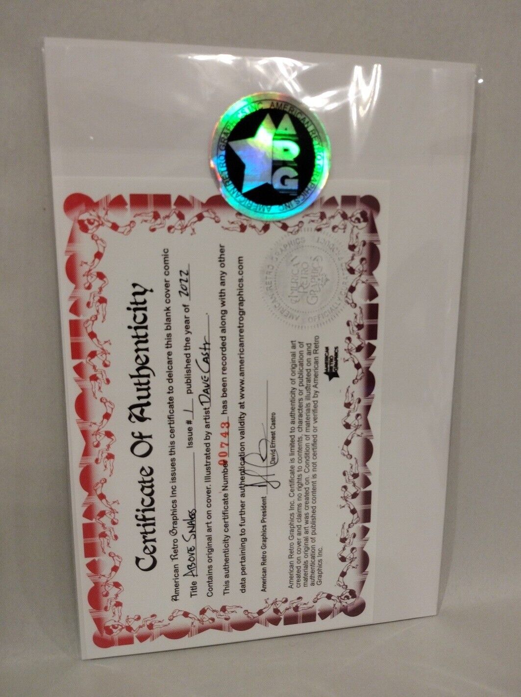 Above Snakes #1 (2022) Image Blank Cover Comic w Original Dirt Art Dave Castr