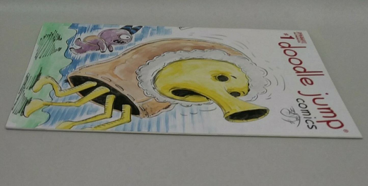 Doodle Jump Comics 1 Keenspot 2014 Sketch Cover Comic W Original Dave Castr Art