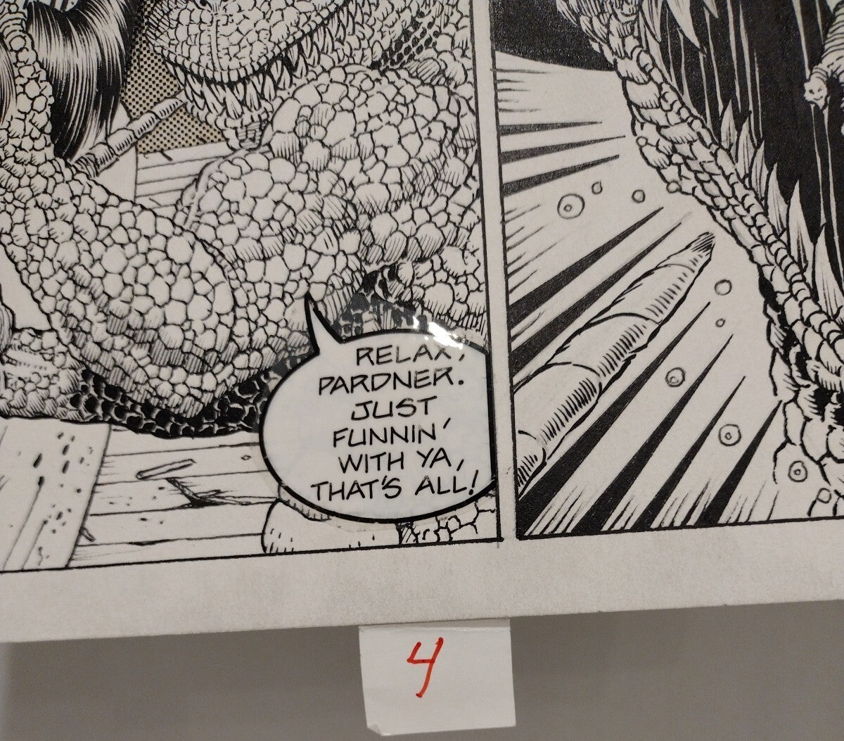 Original Joe Vigil Gunfighters In Hell Comic Art Pg 4 Issue 2 Pasted Letters