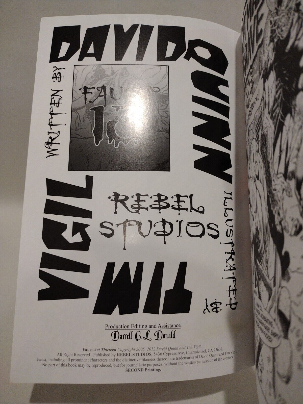 FAUST LOVE OF THE DAMNED Act 13 (2005) Rare 2nd Print Double Signed Vigil Quinn