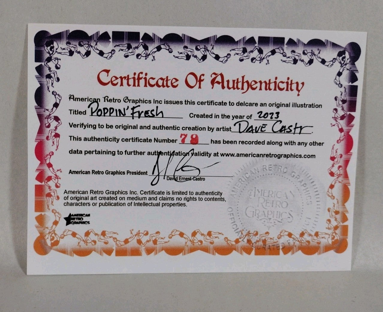 Poppin Fresh (2023) Dave Castr Original 6 X 8" Dough Boy Inked Art With ARG COA