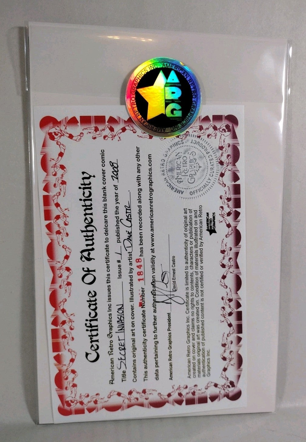 Secret Invasion #1 (2008) Marvel Sketch Cover W Original DCastr Iron Fist Art