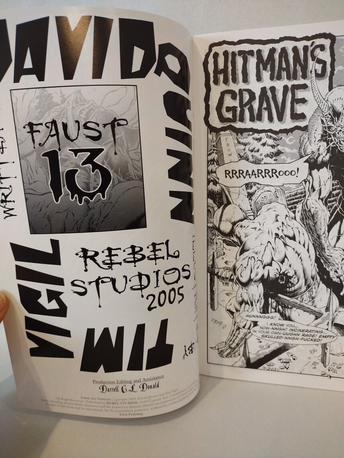 FAUST LOVE OF THE DAMNED Act 13 (2005) Rare 1st Print Signed Tim Vigil NM