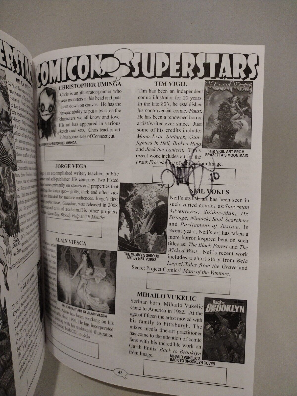 Pittsburgh Comic con 2010 Tucci Batman Cvr Convention Program Signed Tim Vigil