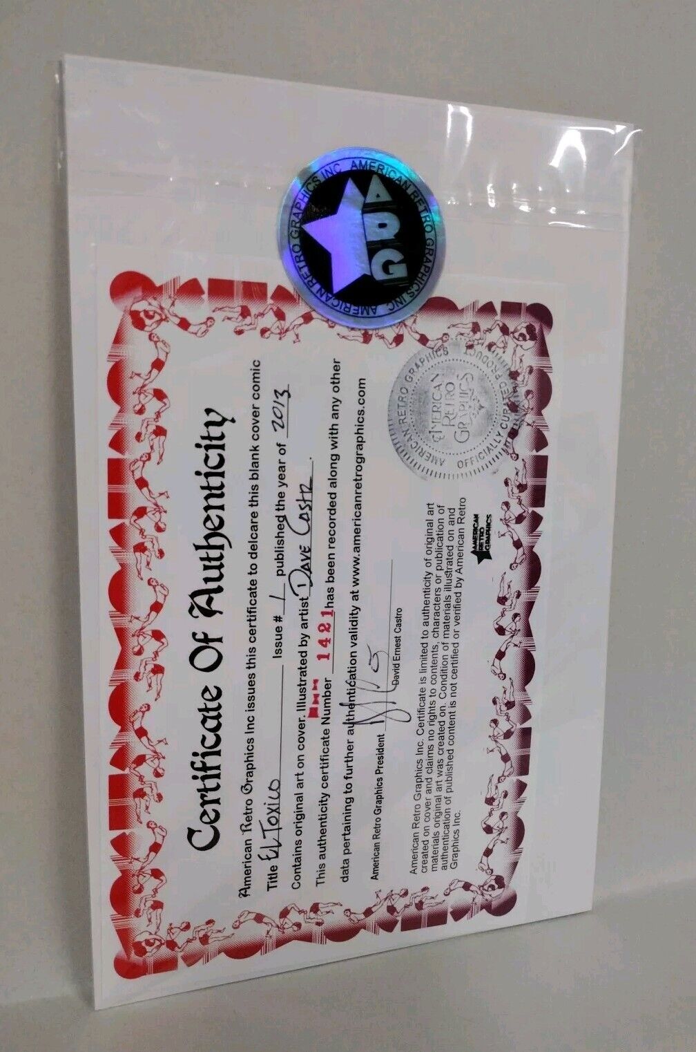 EL TOXICO 1 (2014) Negative Comic Sketch Cover Variant W Dave Castr Original Art