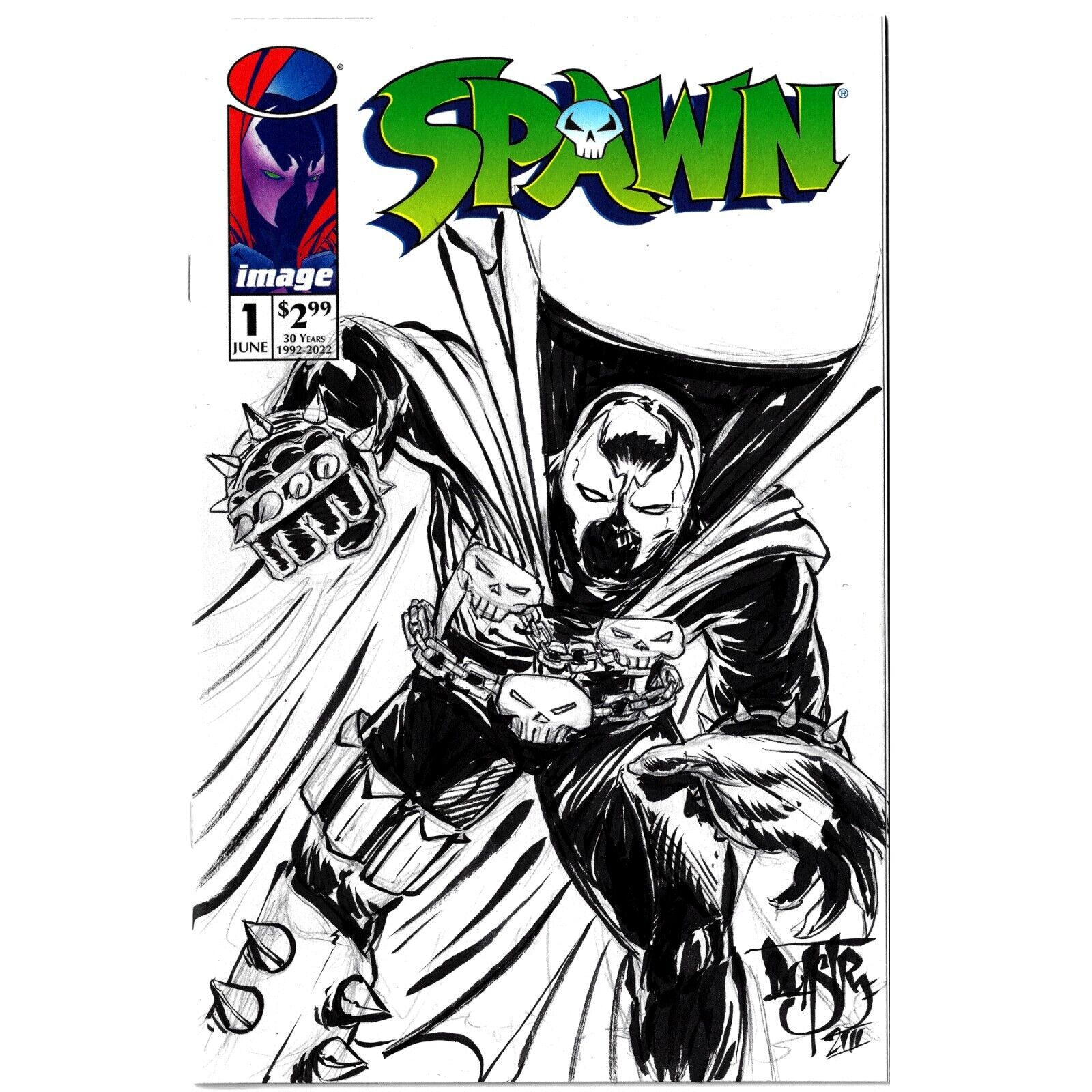 Spawn #1 (2022) Blank Cover Comic w Original offers Art Dcastr w ARG COA #340