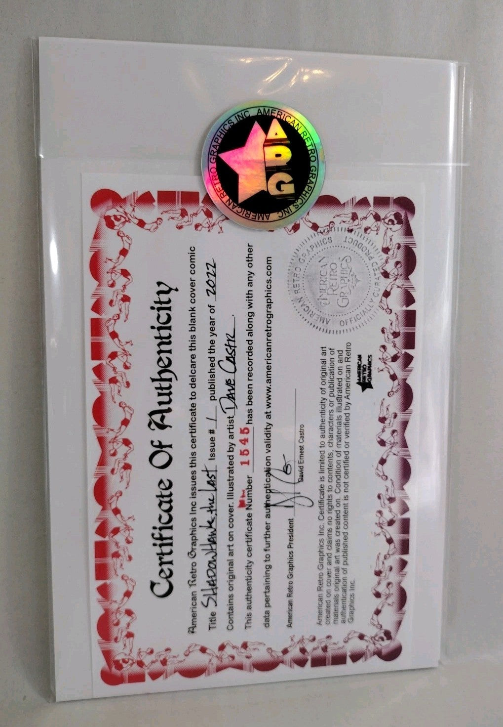 SHADOWHAWK LAST #1 Blank Cover Variant Image Comic w Original DCastr Art