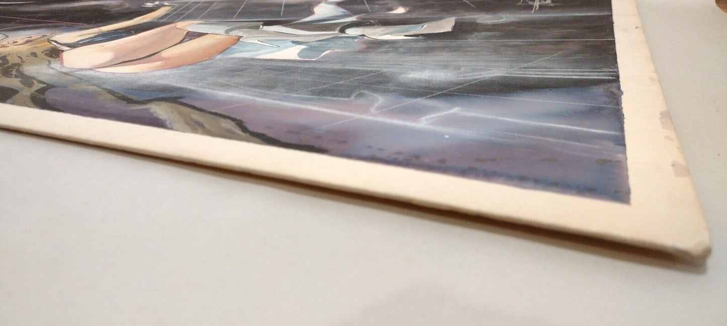 Flare Original Painted Art On Board by MARK BEACHUM 16 X 20" Signed Mixed Media