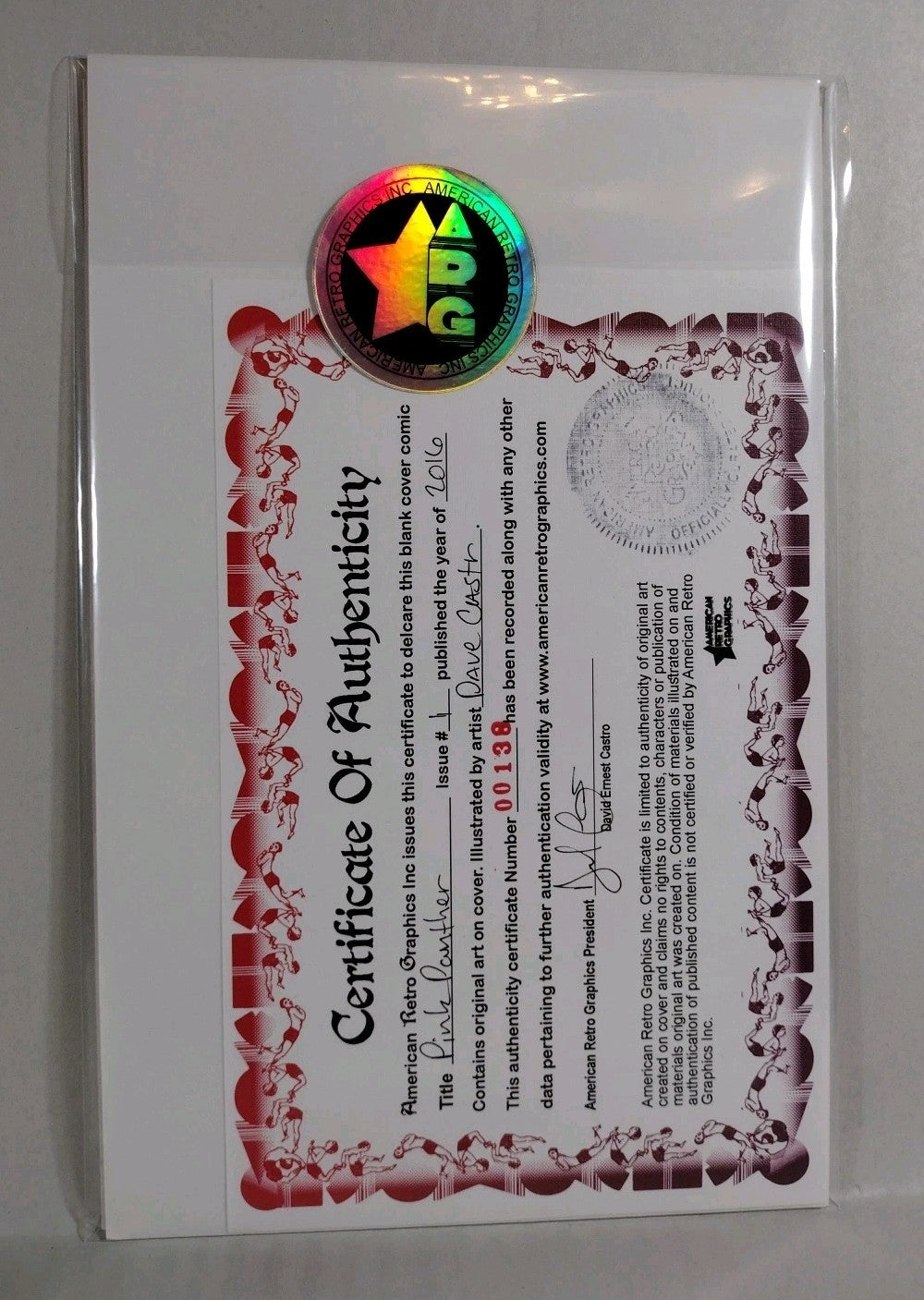 Pink Panther #1 (2016) American Mythology Sketch Cover Var W Original DCastr Art