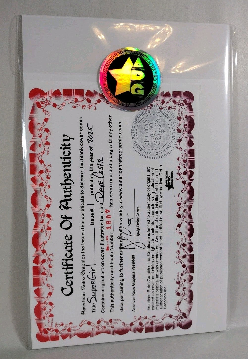 Supergirl #1 (2025) DC Sketch Variant Cover Comic W Original Dave Castr Art