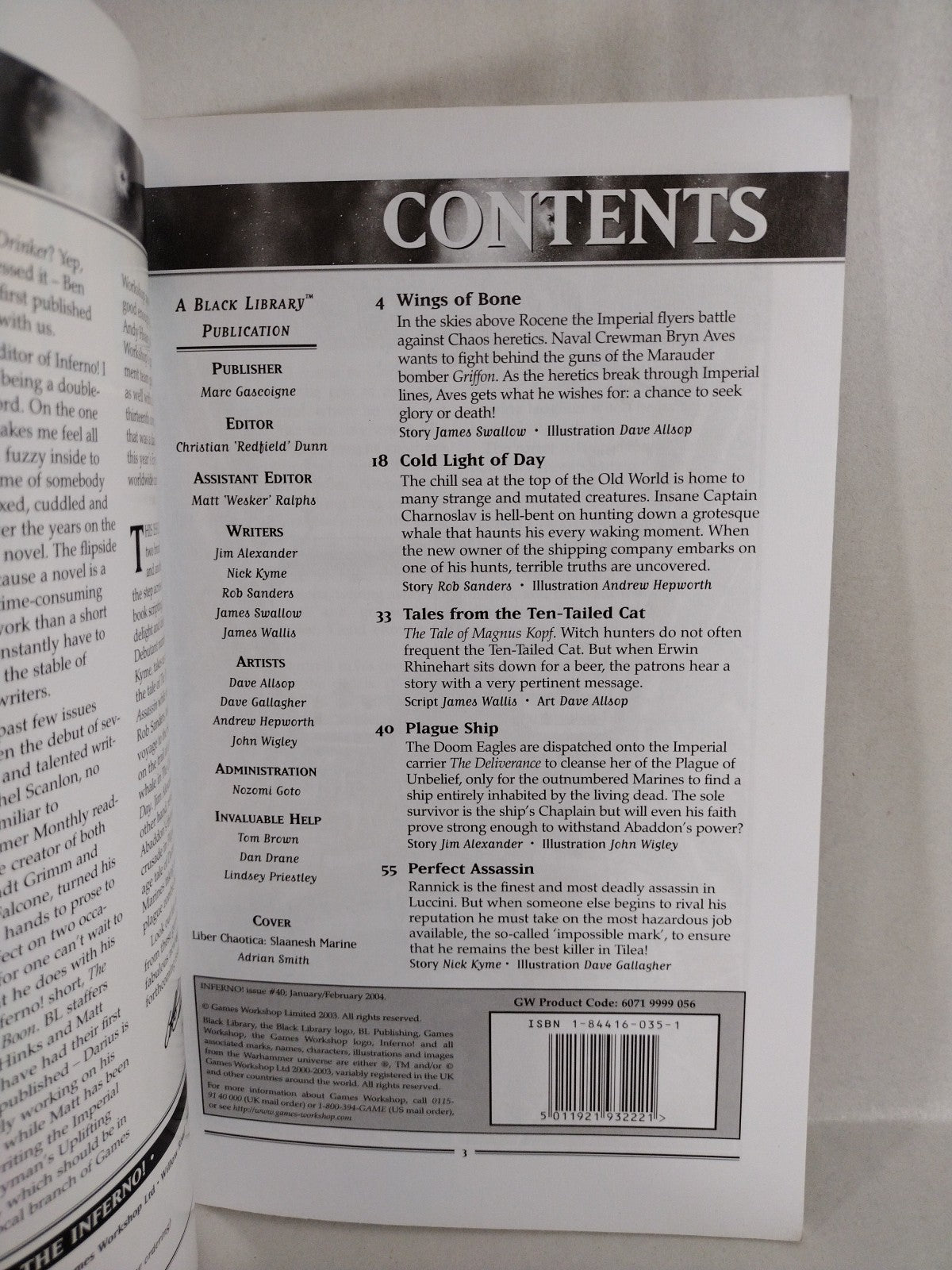 Inferno Magazine #40 (2004) Workshop Games Black Library 40K Warhammer