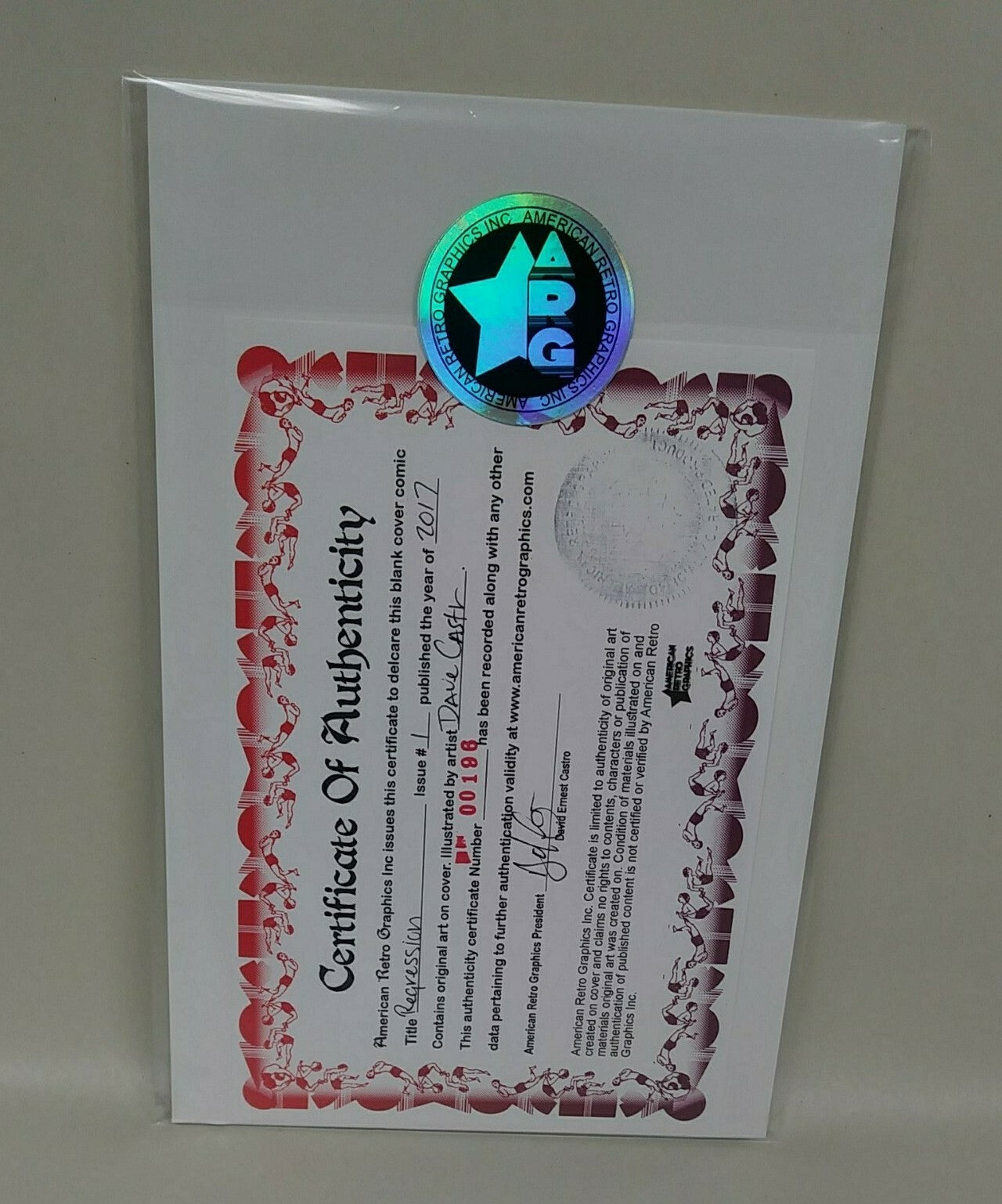 Regression #1 (2017) Blank Cover Variant Comic W Original DCastr Art ARG