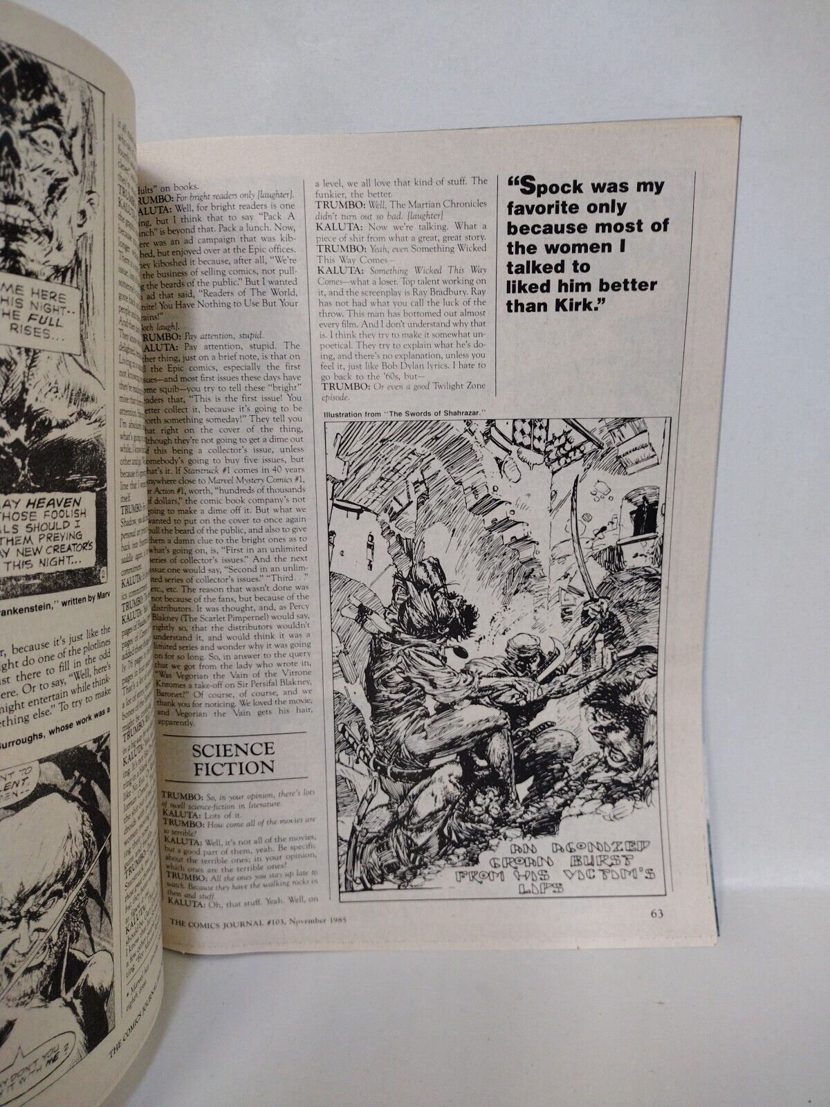 Comics Journal Magazine #104 (1985) Michael Kaluta Starstruck Shadow Interview
